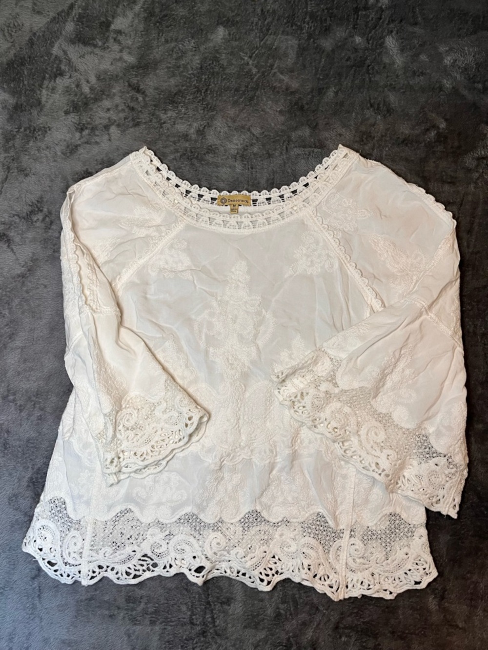 Counterparts White Lightweight Embroidered Top